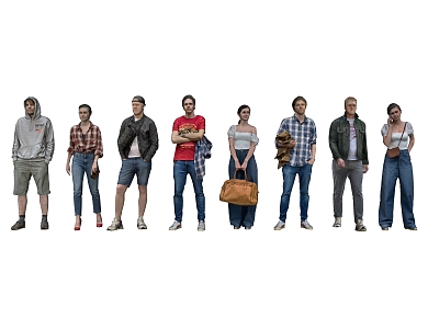 Multiplayer Crowd Character Combination Multiplayer Combination Character Man Woman Male Female Professional Male Human 3d model