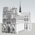 Notre Dame Cathedral Gothic Architecture With Spire Rose Window And Arches