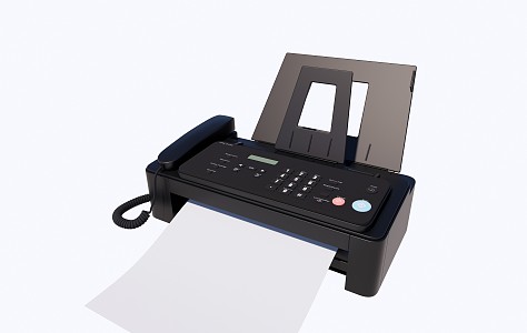 Modern fax machine 3d model