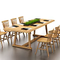 Nordic Conference Table and Chair Conference Table and Chair Conference Table and Chair Combination 3d model
