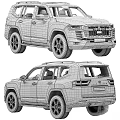 White Toyota SUV Shown From Multiple Angles 3d model