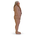 3D Human Character Model With Braided Beard And Minimal Clothing Design 3d model