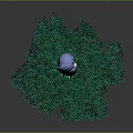 Anime Character With Blue Hair And Purple Eyes Standing On Green Grass Field