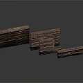 Rustic Wooden Slat Construction With Aligned Textured Brown Strips In Long Structure 3d model