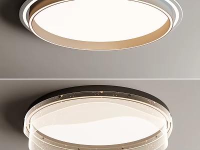 Modern Round Flush Mount Ceiling Light With Soft Lighting Gold Black Frame And Sparkling Details 3d model