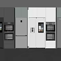 refrigerator zero embedded refrigerator double door refrigerator cross refrigerator freezer 3d model