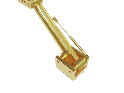 Shiny Golden Mechanical Component Featuring Metal Connecting Arm And Precision Structure 3d model