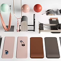 Essential Fitness Equipment Collection Featuring Suspension Trainer Exercise Balls Yoga Blocks And Pilates Reformer