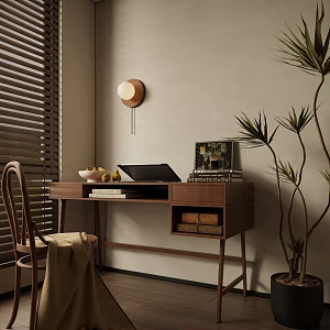 Combination Desk Vintage Office Desk 3d model