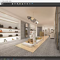Stylish Modern Boutique Interior With Designer Bags Shoes Display Shelves Mannequin And Lighting