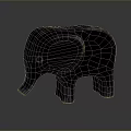 Modern Gradient Blue Green Elephant Sculpture With Glossy Finish And Reflection