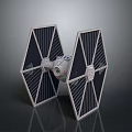 Detailed TIE Fighter Scale Model With Angular Wings And Metallic Engine Parts