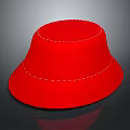 Stylish Red Felt Hat With Wide Brim And Stitching Detail On Dark Background