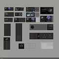 Various Modern Switch Panels With Digital Displays And Different Control Designs