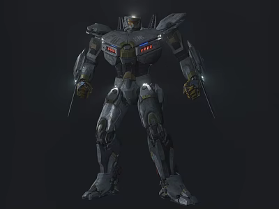 Futuristic Metallic Robot Doll With Glowing Red Eyes And Mechanical Armor 3d model