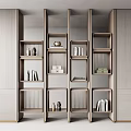 Modern Bookshelf Bookcase Decorative Cabinet Antique Rack Combination 3d model