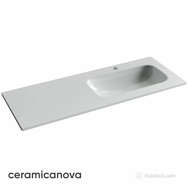 White Countertop Washbasin With Modern Sleek Design And Smooth Surface 3d model 