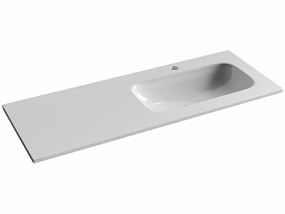 White Countertop Washbasin With Modern Sleek Design And Smooth Surface 3d model