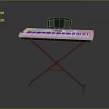 White Digital Electronic Keyboard with Black Music Stand on X Shaped Metal Stand