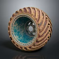 Vintage Heavy Duty Tire With Deep Tread And Blue Rim Design