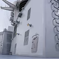 Warship Deck Featuring Main Gun Anchor Chains And Naval Superstructure At Sea 3d model