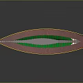 Red And Green Water Transport Boat With Unique Grille Structure And Modern Design Features