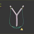 Y Shaped Slingshot With White Body Black Elastic Bands Base And Marbles
