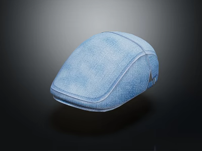 Stylish Blue Denim Hat With Soft Texture For Casual Everyday Wear 3d model