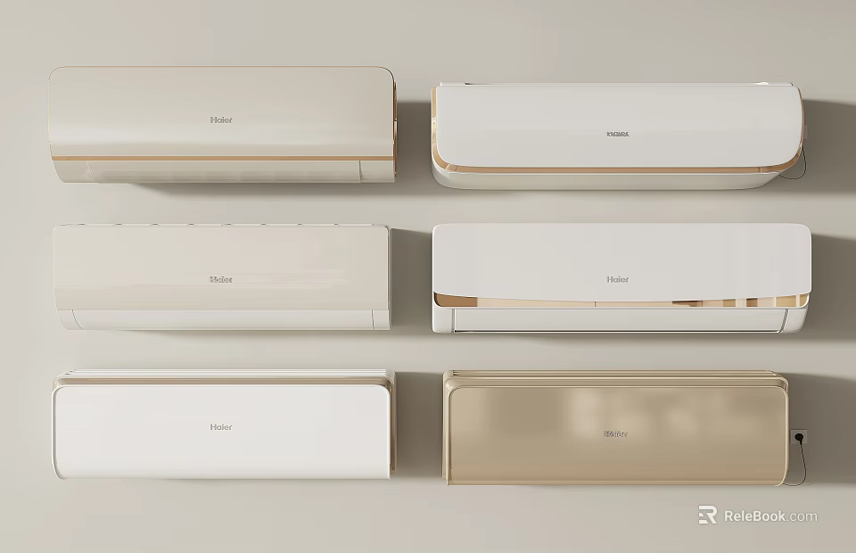 Variety Of Haier Air Conditioners With Different Designs 3d model 