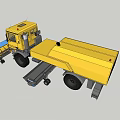 Yellow Functional Vehicle With Mechanical Structure For Industrial Transport Use 3d model