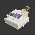 Modern Electronic Cash Register With Colorful Keypad Display Screen And Receipt Printer