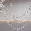 Modern Multi Layered Crystal Chandelier With Gold Hanging Chains And Decorative Beads