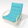 Modern Turquoise Lounge Chair with Gold Curved Frame Upholstered Seat and Backrest