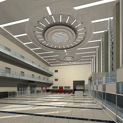 Modern Station Train Station Bus Station Interior 3d model