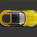 Yellow Sports Car With Modern Streamlined Body Black Roof And Sleek Exterior