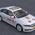 White Sedan Driving Instructor Training Car With Safety Logo And Coach Sign