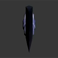 Fantasy Scimitar Weapon With Rainbow Colored Blade And Blue Decorative Handle