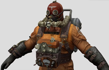 Mask European and American Mask Male Gas Mask Warrior Soldier Biochemical Soldier 3d model