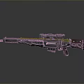 Futuristic Advanced Rifle With Telescopic Sight Intricate Metallic Design And Reflective Surface