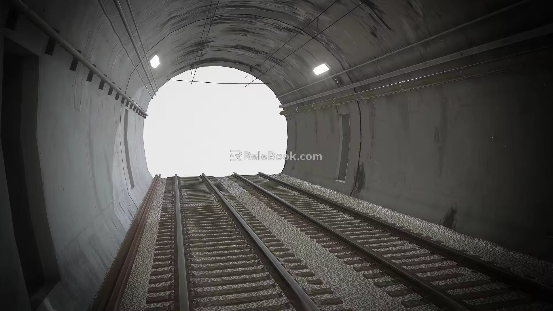 subway tunnel subway rail light rail train tunnel 3d model