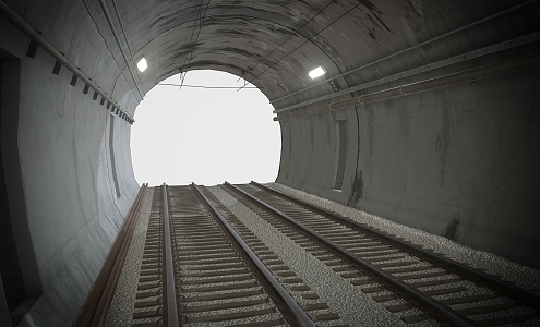 subway tunnel subway rail light rail train tunnel 3d model