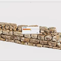 Rustic Building Exterior Wall With Natural Stone Irregular Blocks And Weathered Texture 3d model