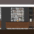 Modern Decorative Cabinet With Wooden Structure Glass Doors And Wine Display Shelves
