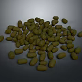Green Granular Pet Food Pile On Dark Background For Healthy Diet