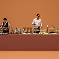 Commercial Food Display Equipment With Counter Shelves And Coffee Utensils For Cafe Shop