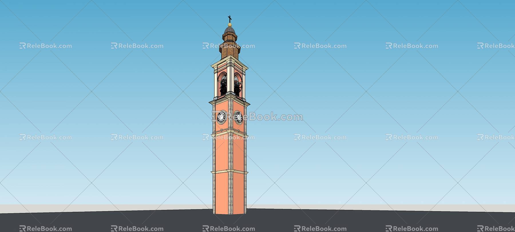 European Tower Landscape Tower 3d model