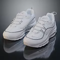 White Casual Sneakers With Air Cushion Comfortable Stylish Design Shoes