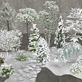 Winter Trees Winter Trees Landscape Trees Snow Trees Cedar Trees Dead Trees Decuduous Trees 3d model