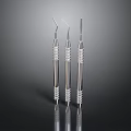 Professional Stainless Steel Dental Tools With Spiral Handles And Fine Tips