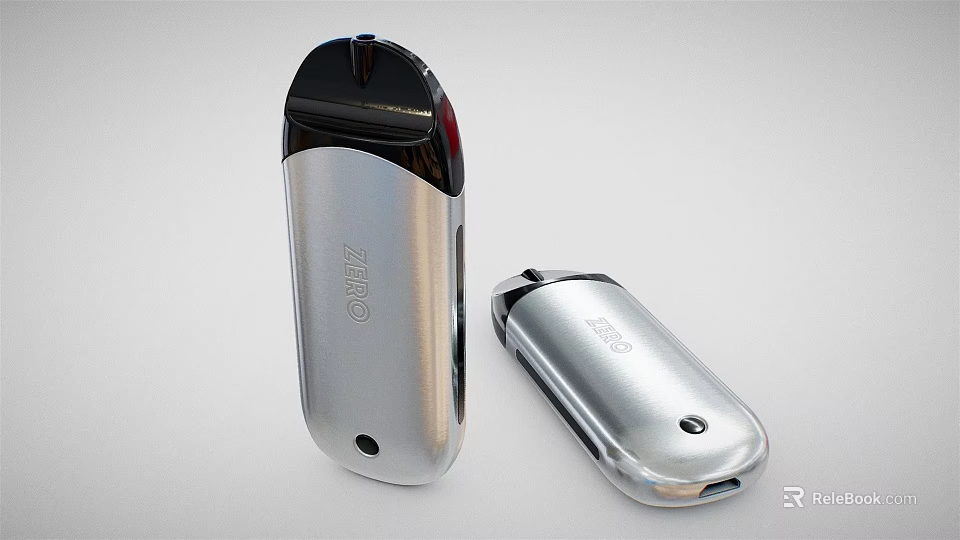 Modern Sleek Silver Portable Power Bank For Daily Living Needs 3d model 
